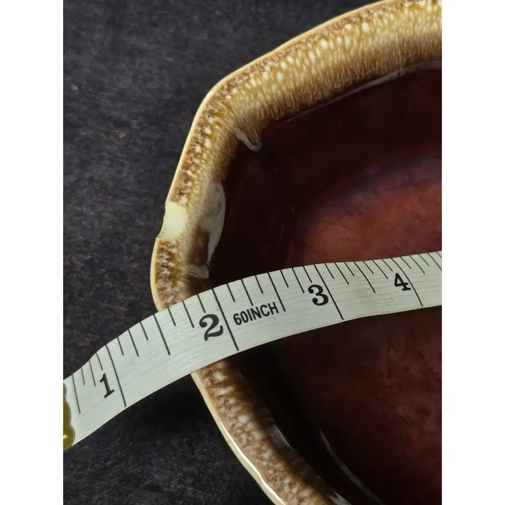 McCoy Pottery Oven Proof Brown Drip Oval Appetizer Veggie Serving Bowl 7071 USA